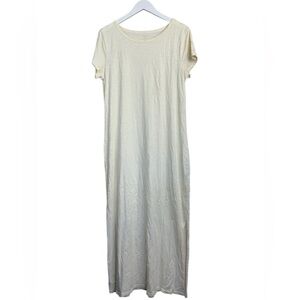 Daily Ritual Short Sleeves Cream Maxi Dress Size Large
